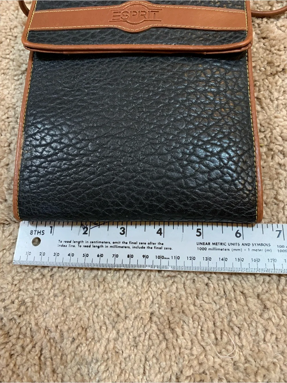 Y2K Esprit Black and Brown Crossbody Shoulder Bag